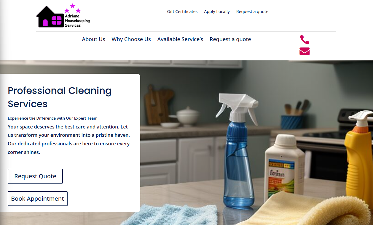 Screenshot of Adriana Housekeeping Services
