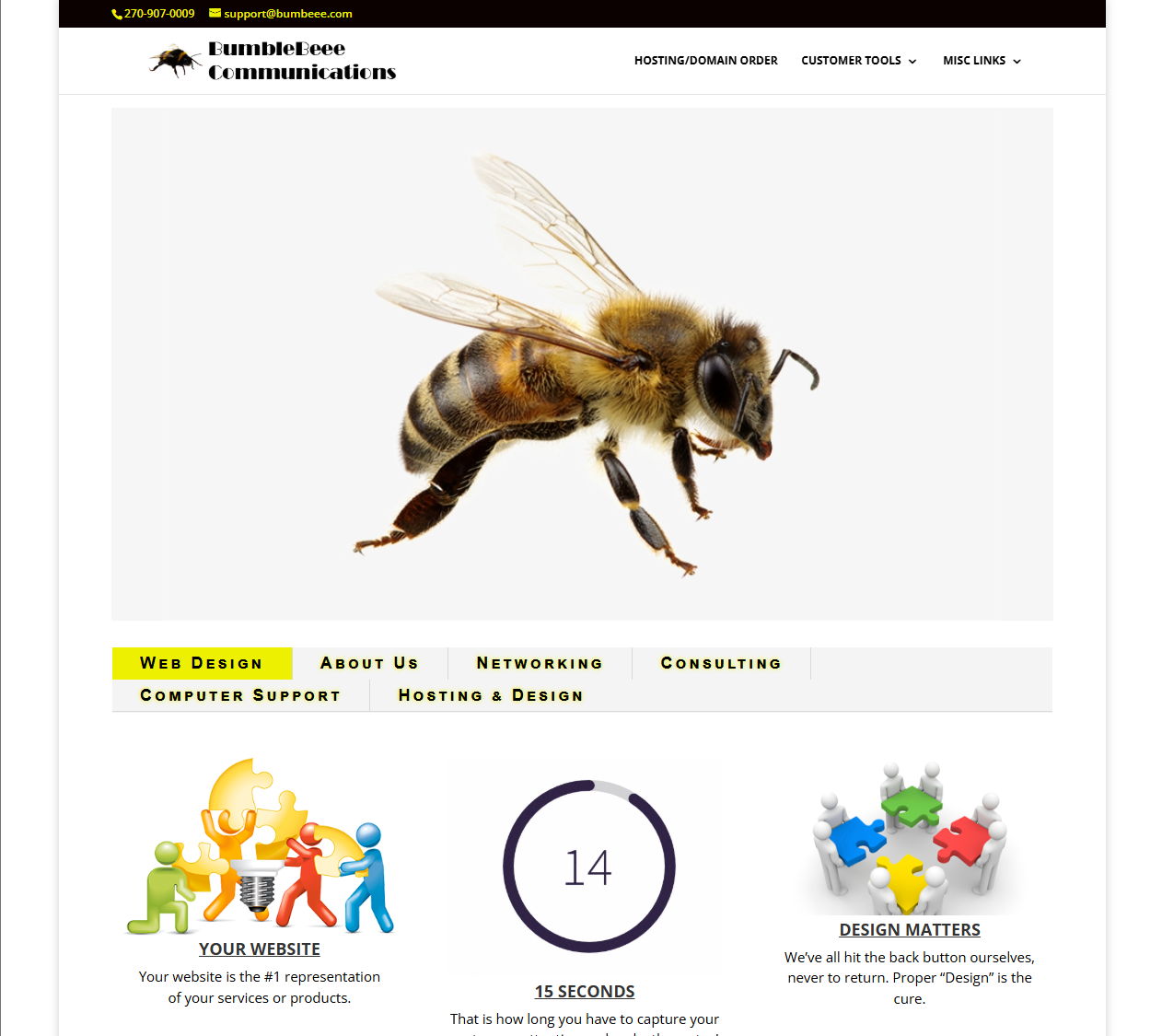 Screenshot of BumbleBeee Communications