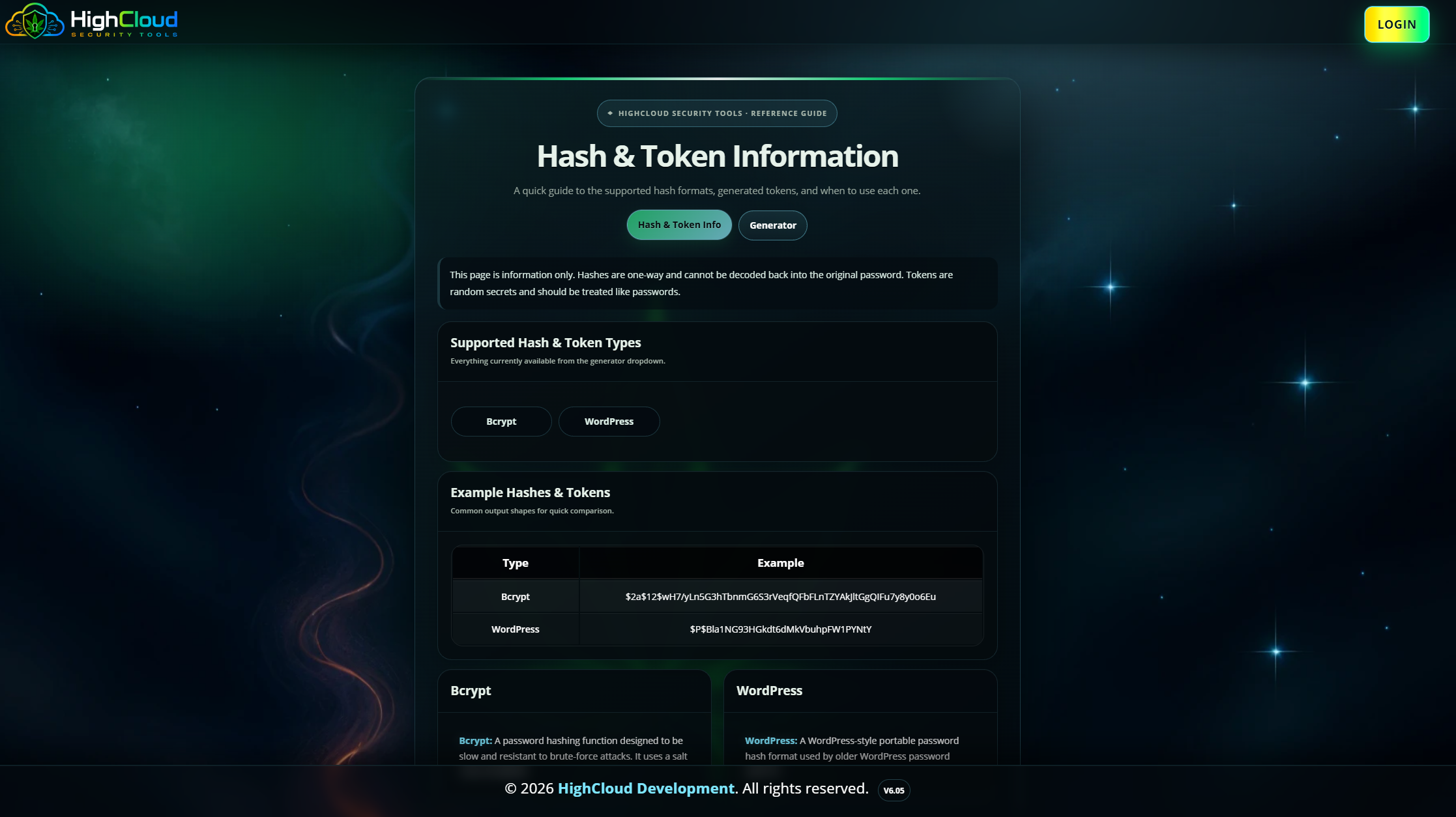 Screenshot of HighCloud Security Tools