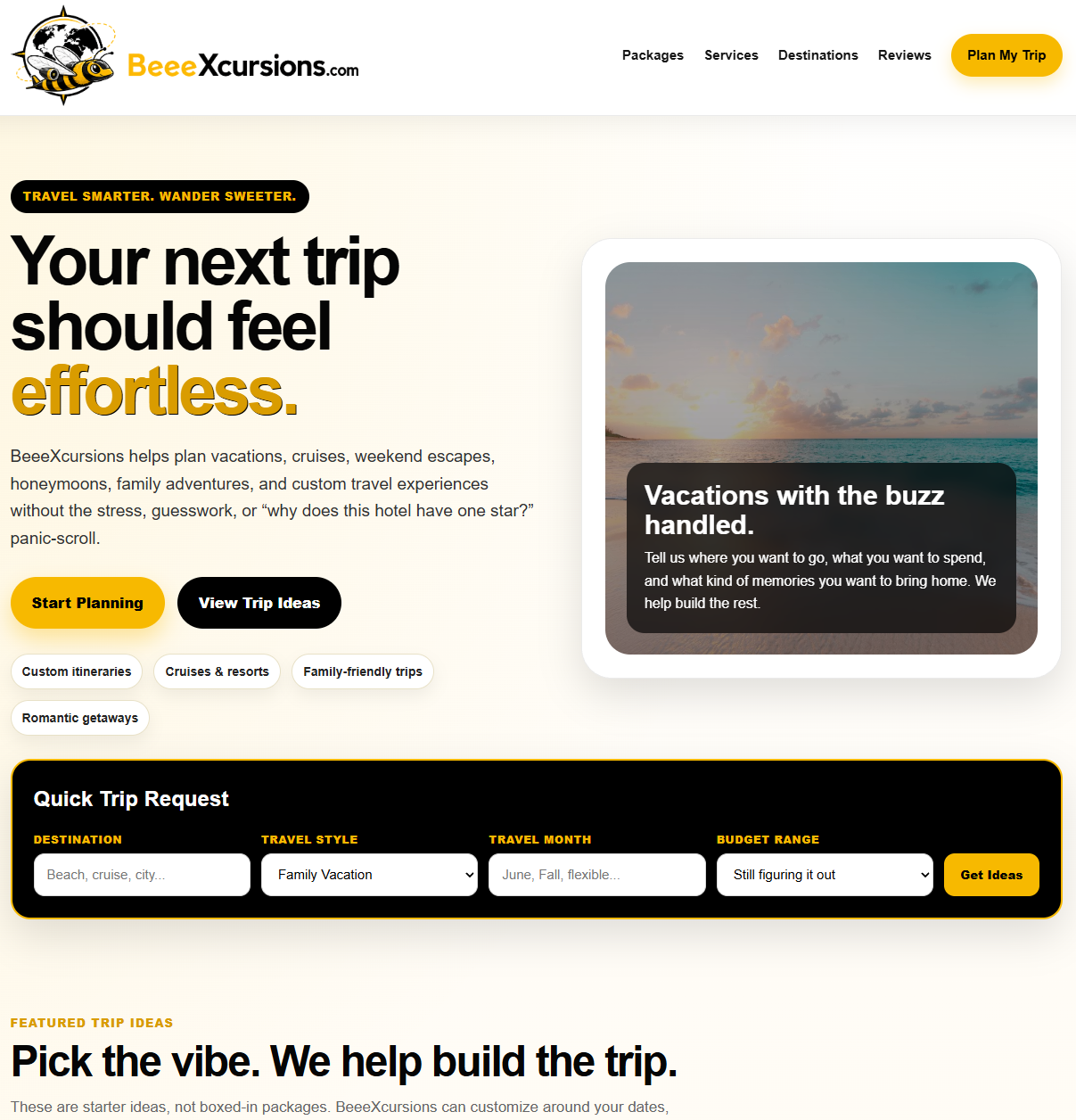 Screenshot of BeeeXcursions.com