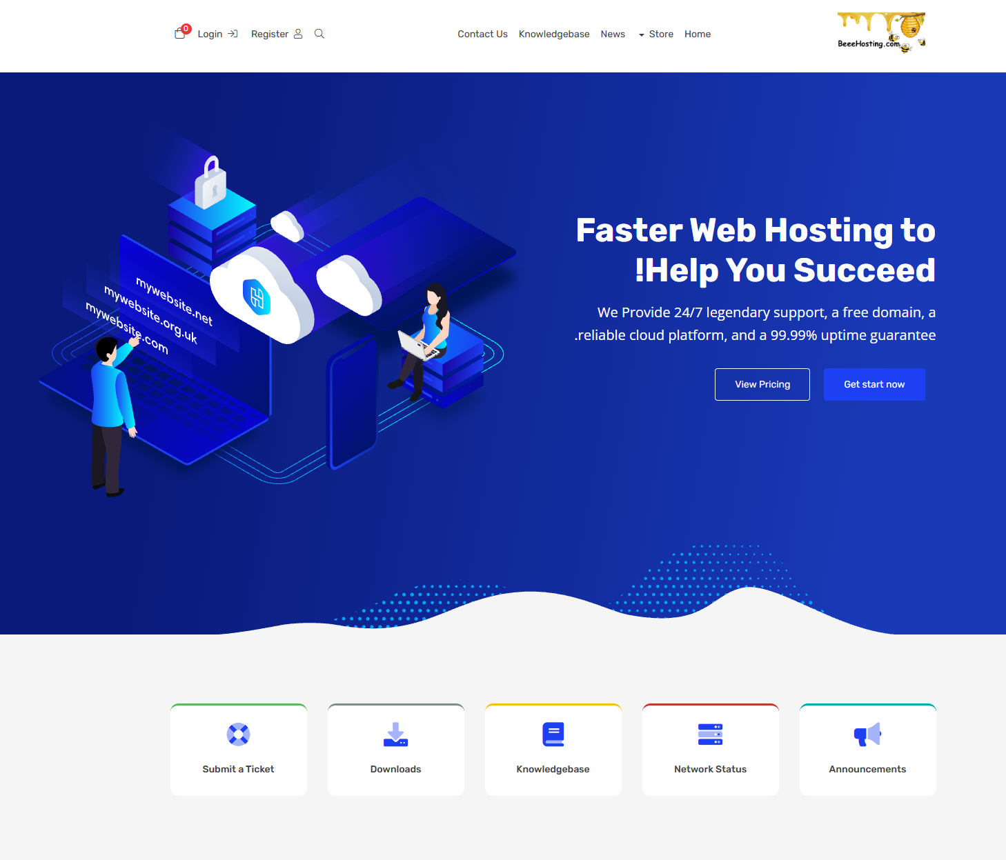 Screenshot of BeeeHosting.com