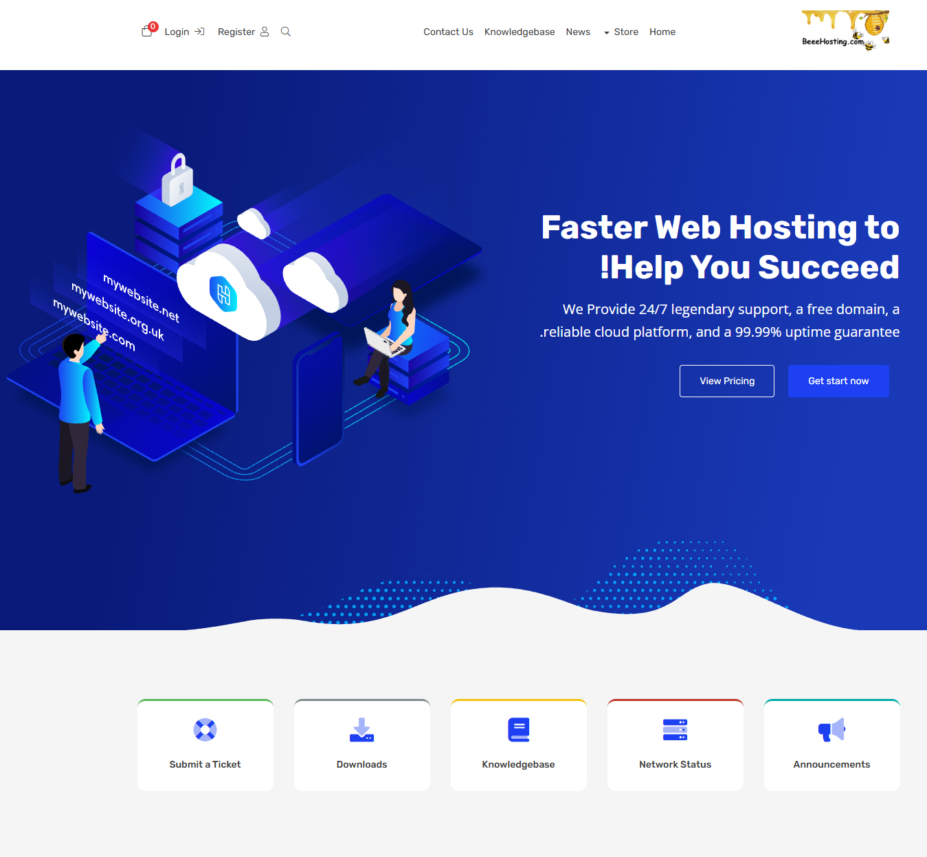 Screenshot of BeeeHosting.com